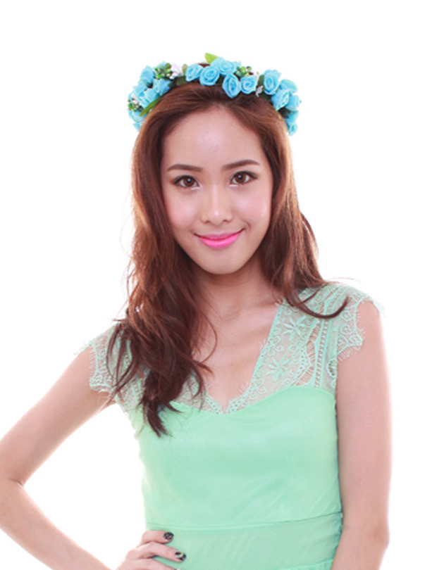 Rochelle Floral Crown in Baby Blue